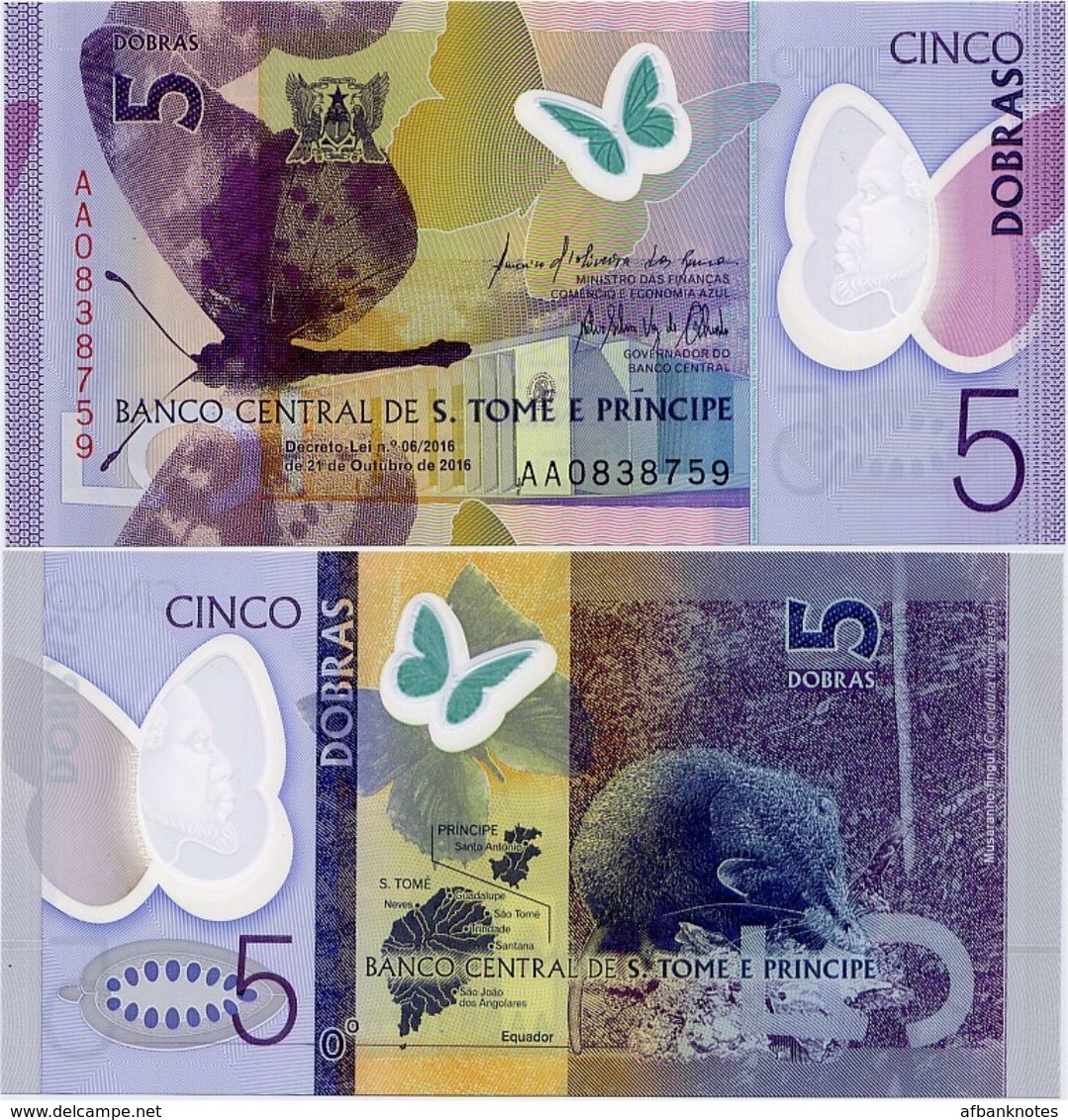 SAINT THOMAS & PRINCE       5 Dobras       P-New       21.10.2016 (2018)        UNC - San Tomé Y Príncipe