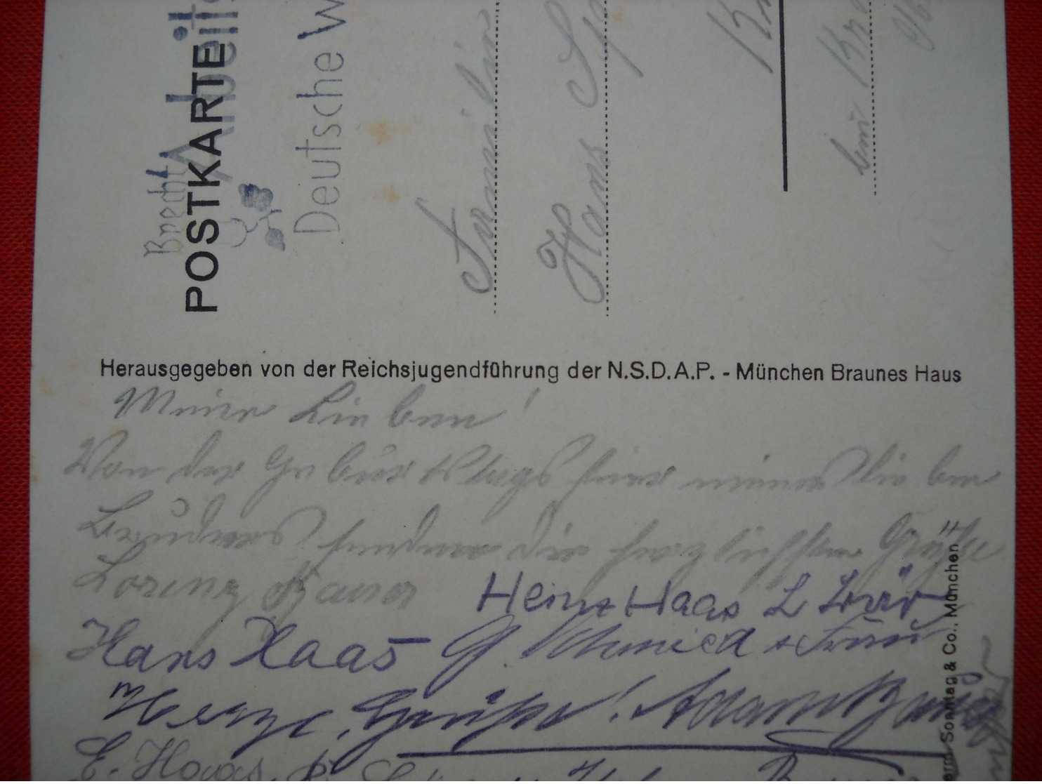 HJ-Hohlwein-Karte "Reichsjugendtag In Potsdam 1933", Gelaufen - Briefe U. Dokumente