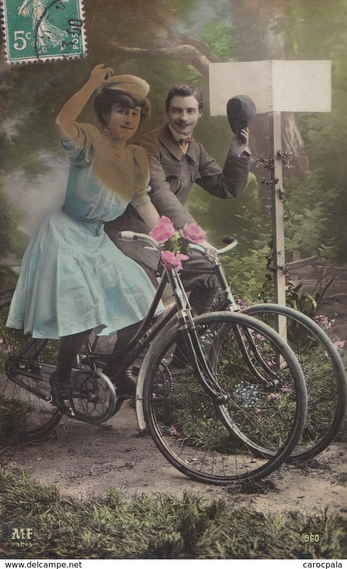 Cartes 1908 Série Couple Sur Un Vélo , Vélos - Cyclisme