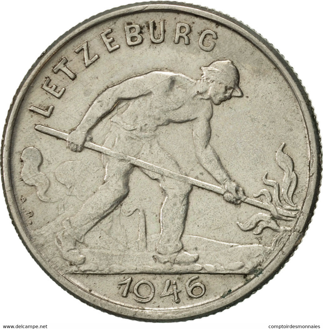 Monnaie, Luxembourg, Charlotte, Franc, 1946, TTB+, Copper-nickel, KM:46.1 - Luxembourg