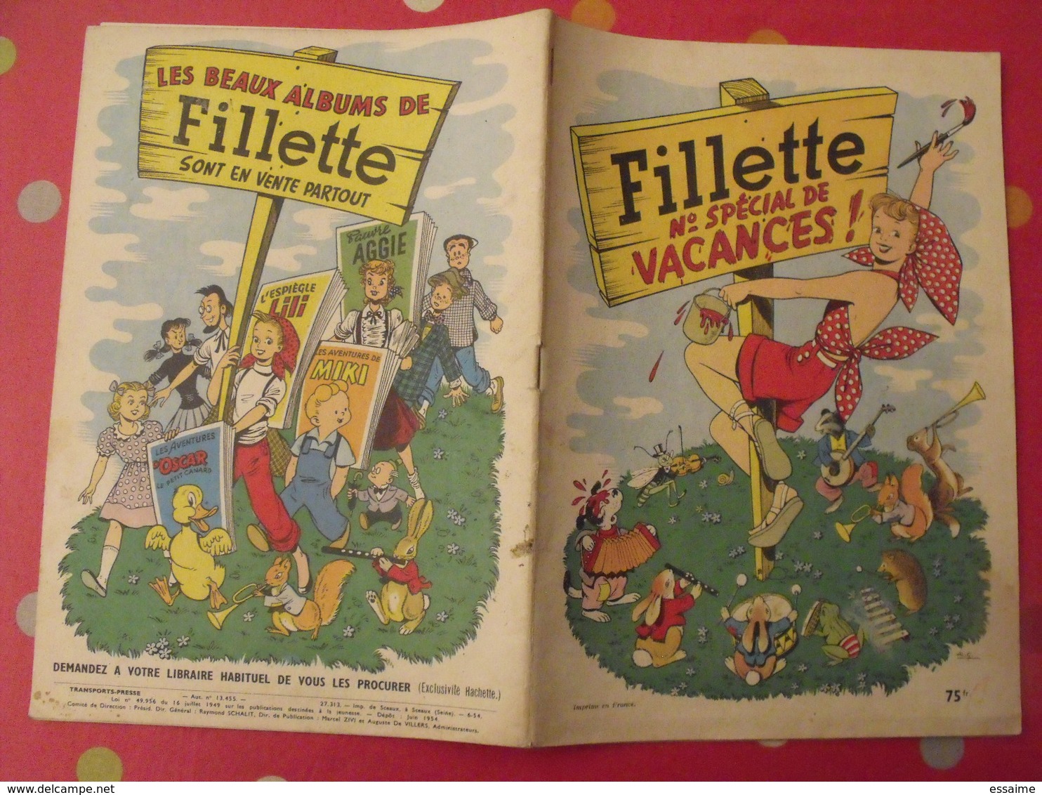 Fillette N° Spécial De Vacances 1954. 48 Pages - Fillette