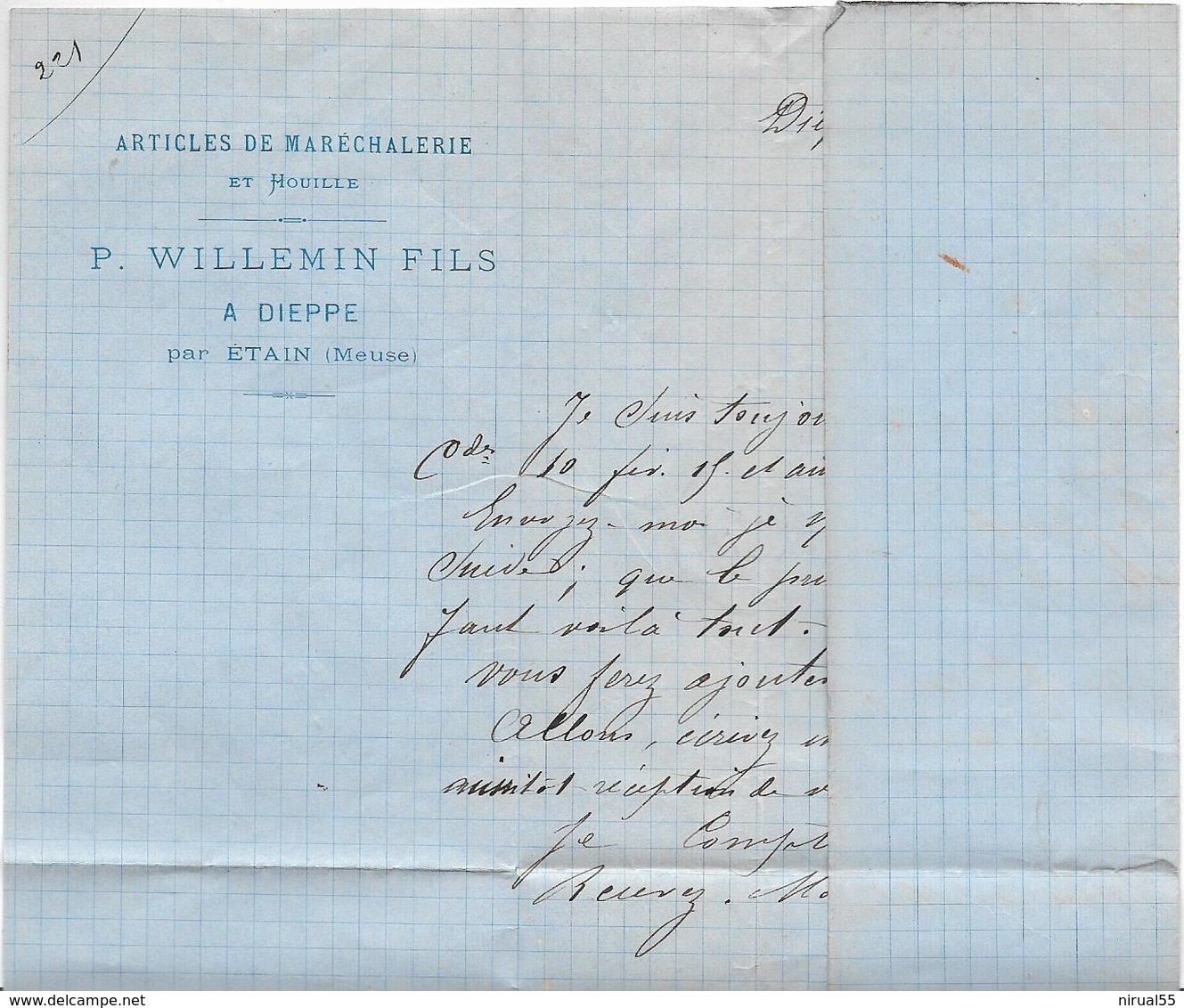 ETAIN Meuse CAD 03.1874 + GC 1434 Sur Céres 25c + Boîte Rurale B Dieppe Verso Bureau Passe 2351 MEZIERES 08 - 1849-1876: Klassik