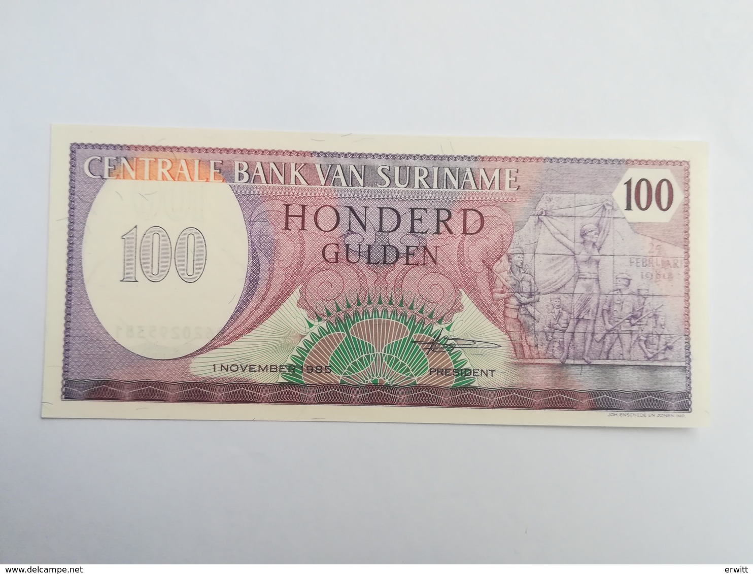 SURINAME 100 GULDEN 1985 - Surinam