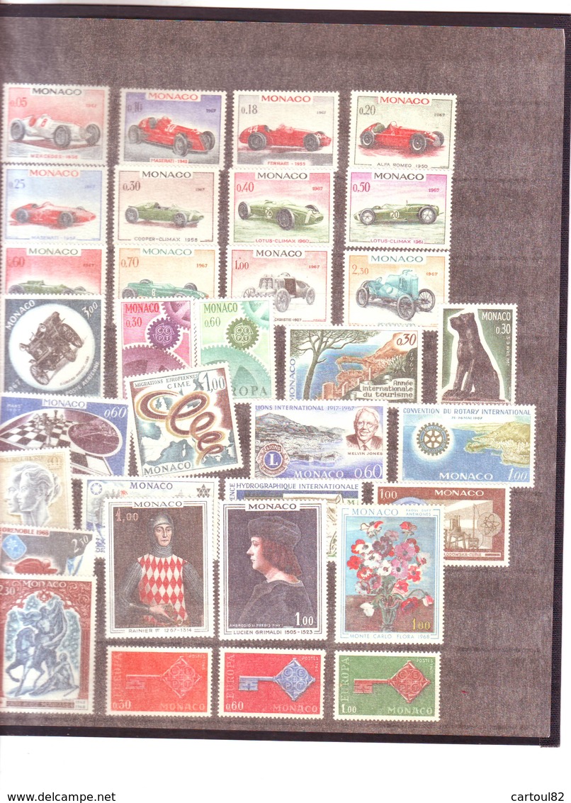 6 P Collection Timbres Monaco Neufs** MNH Poste,PA Livrée En Pochette - Collections, Lots & Séries