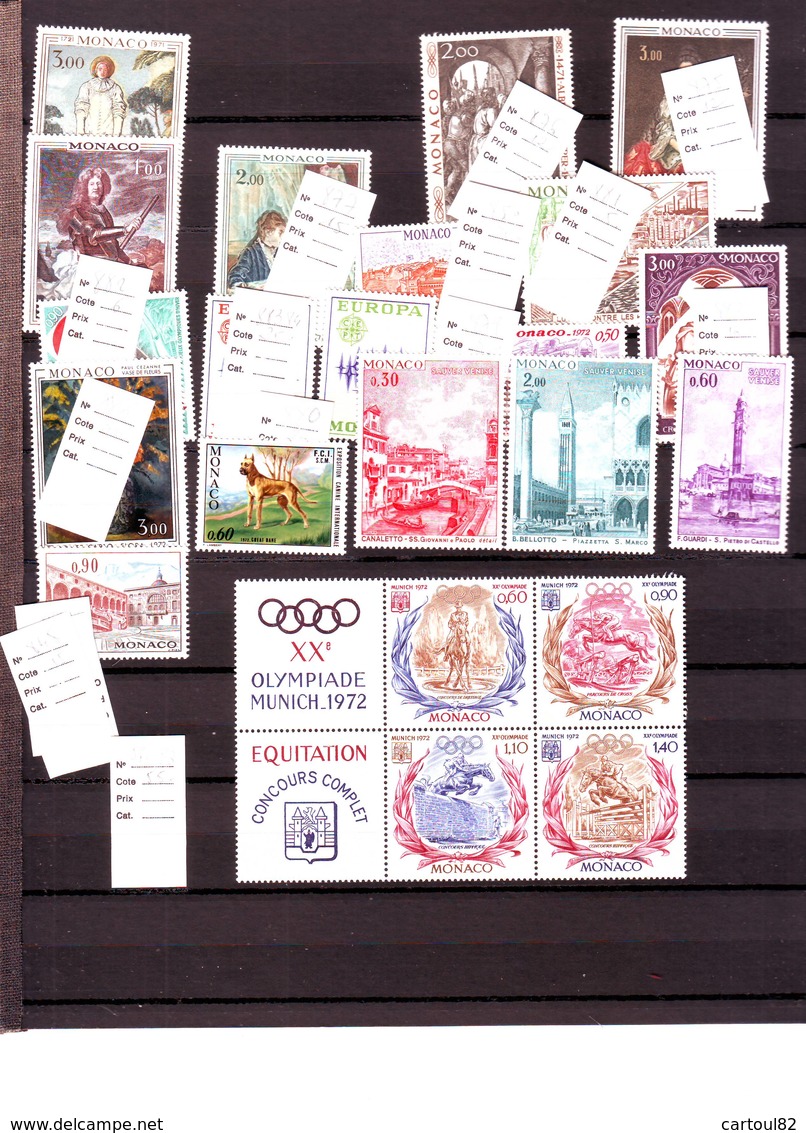 6 P collection timbres Monaco neufs** MNH poste,PA livrée en pochette