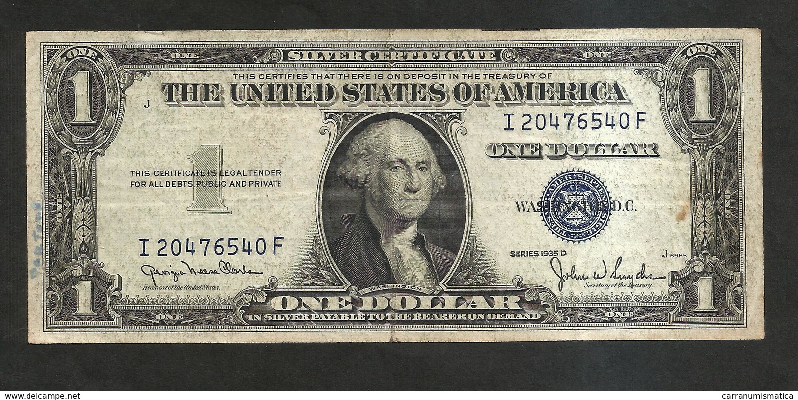 U.S.A. - SILVER CERTIFICATE - 1 DOLLAR (SERIES 1935 D) - Certificats D'Argent (1928-1957)