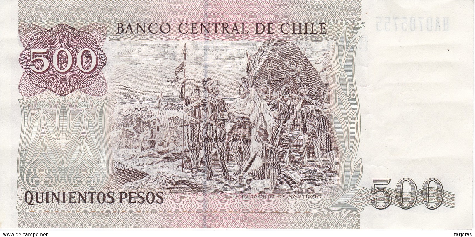 BILLETE DE CHILE DE 500 PESOS  DEL AÑO 1997  (BANKNOTE) - Chili