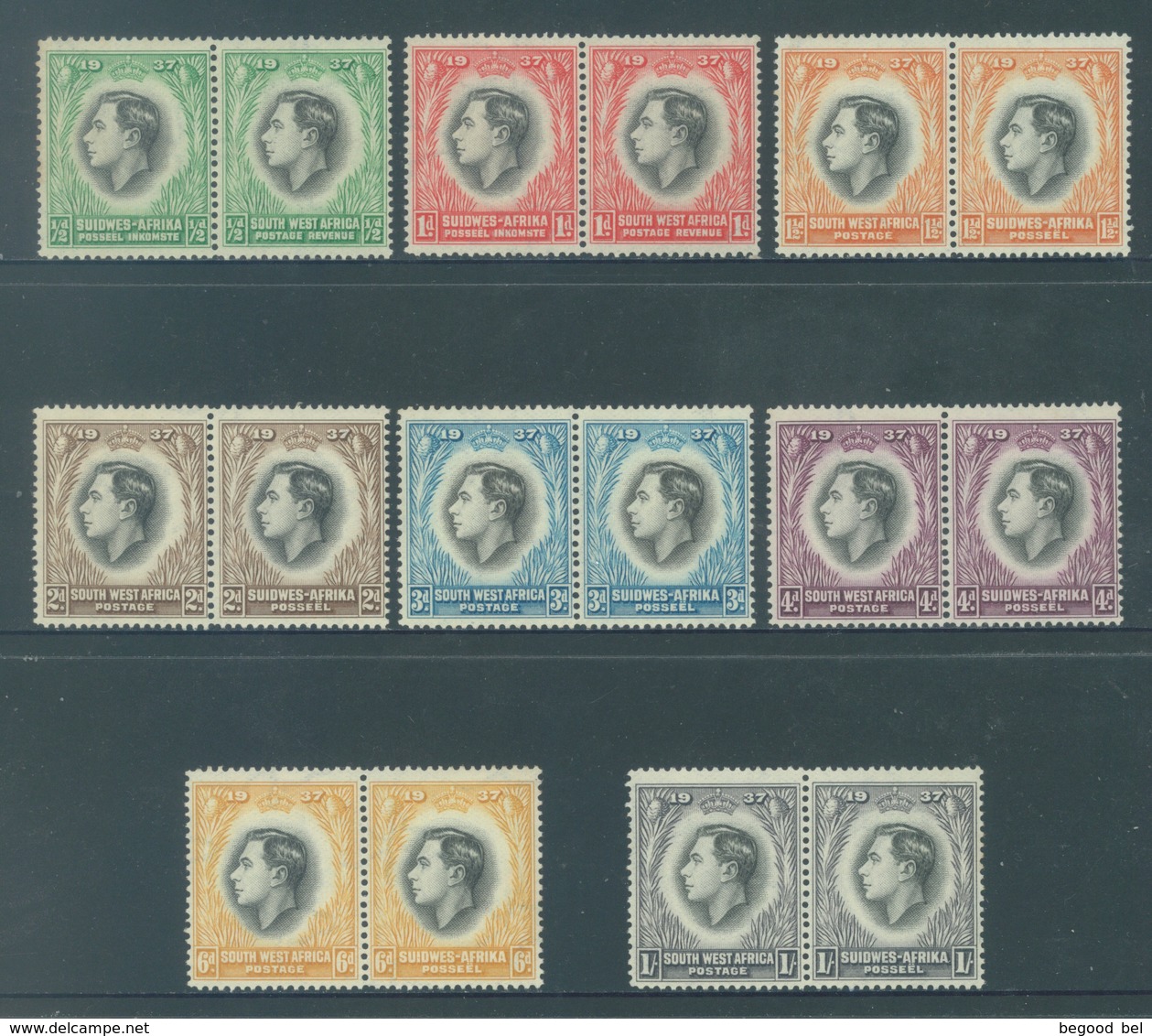 SOUTH WEST AFRICA  - MNH/**. - 1937 - CORONATION - Yv 140-155 -  Lot 18424 - Africa Del Sud-Ovest (1923-1990)