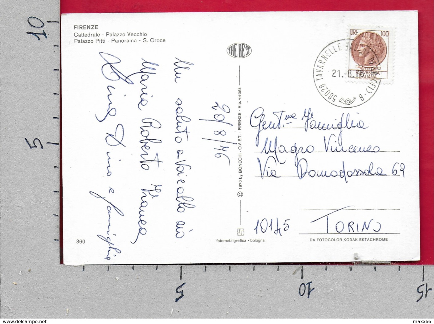 CARTOLINA VG ITALIA - Saluti Da FIRENZE - Vedutine Multivue - 10 X 15 - ANN. 1976 TAVERNELLE VAL DI PESA - Souvenir De...