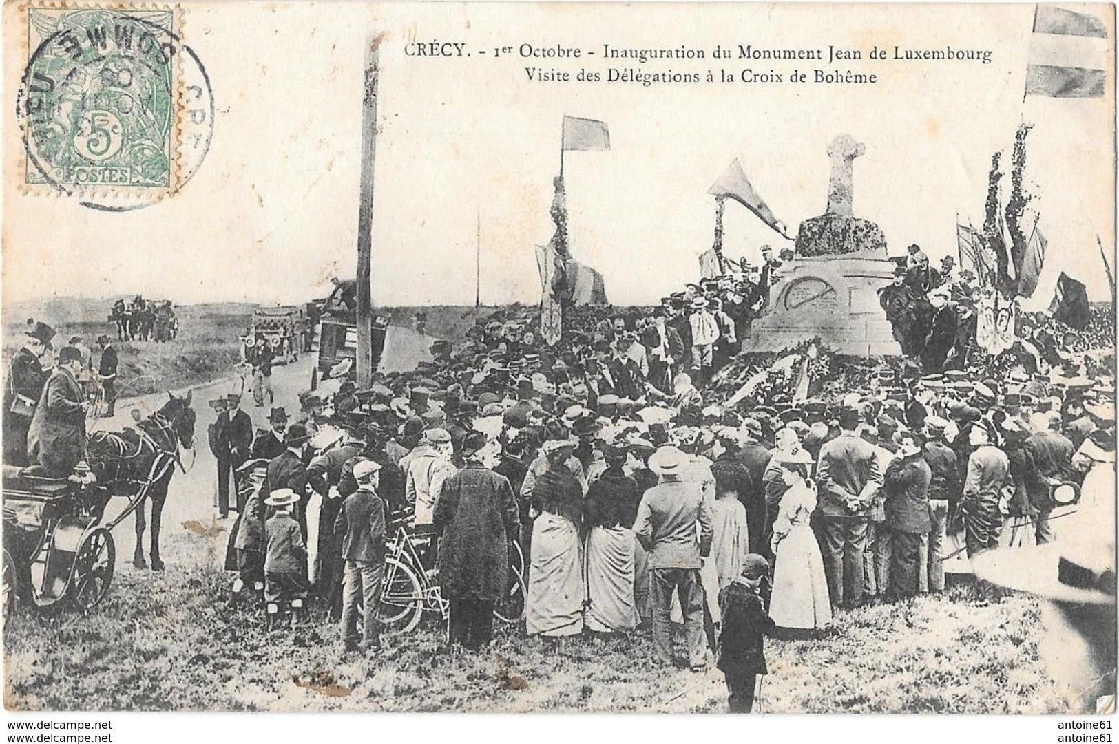 CRECY-en-PONTHIEU --Inauguration Du Monument "Jean De Luxembourg " Visite Des Délégations De La Croix De Bohéme - Autres & Non Classés