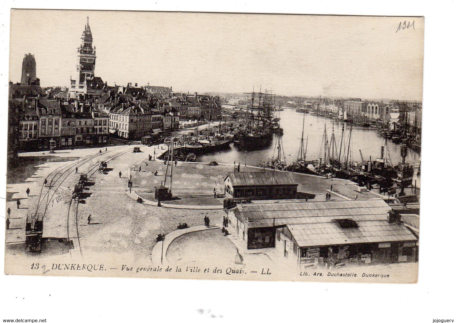 Dunkerque Vue Générale De La Ville Et Des Quais ( Bassin Du Commerce , Hôtel De Ville, Beffroi, Place Du Minck , Tramway - Dunkerque