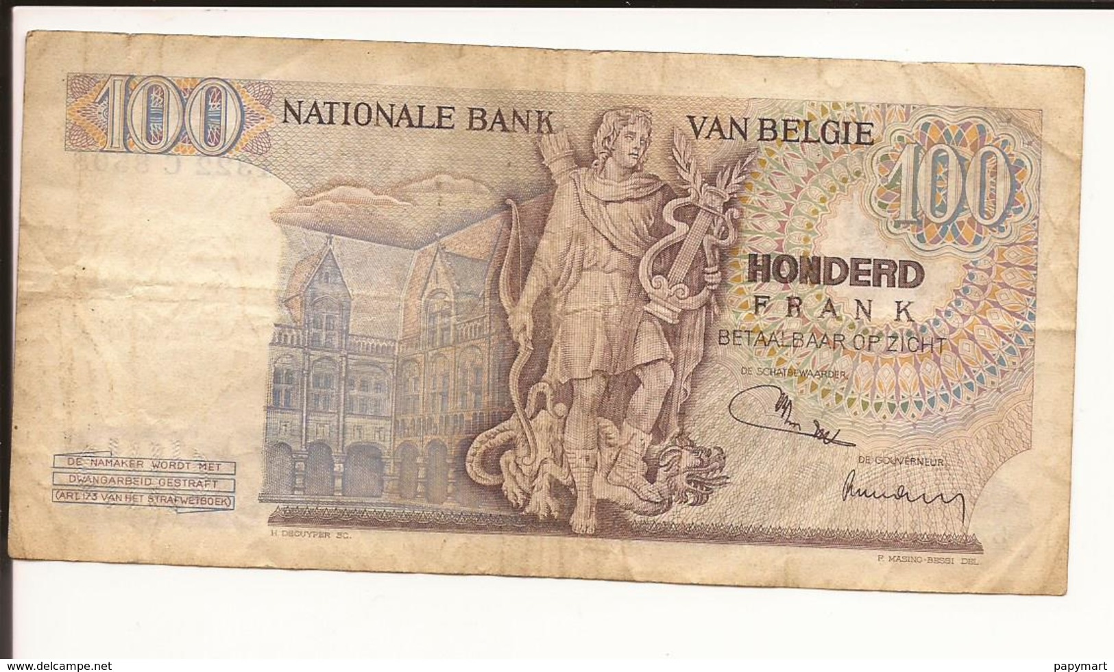 Belgique. Billet De 100 Francs. LOMBARD - 100 Francs