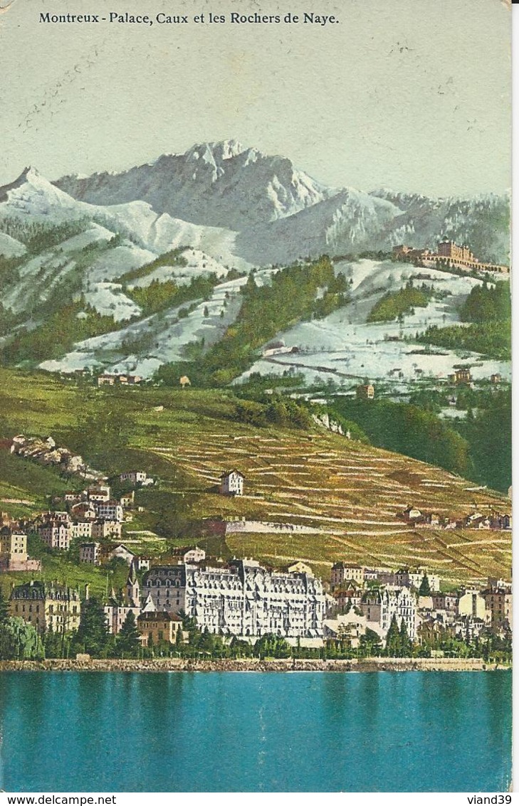 Montreux  -  Palace, Caux Et Les Rochers De Naye   -  Non écrite - Roche