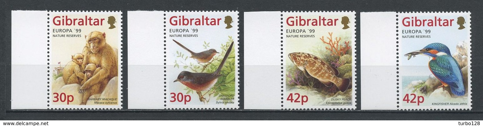 GIBRALTAR 1999 N° 853/856 ** Neufs MNH Superbes C 8 €  EUROPA Faune Oiseaux Martin Pêcheur Poissons Perches Animaux - Gibraltar