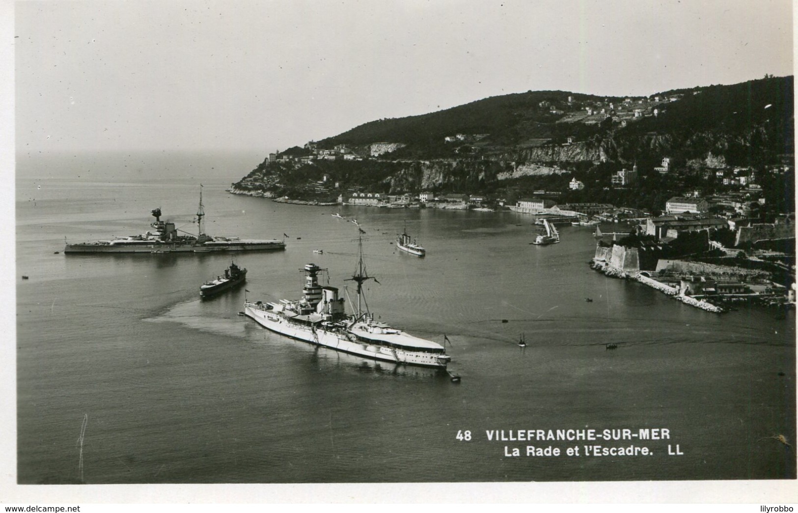 FRANCE - RPPC - Villefranche-sur-Mer  - Le Rade Et L'Escarde- Superb Warships Etc - LL - Villefranche-sur-Mer