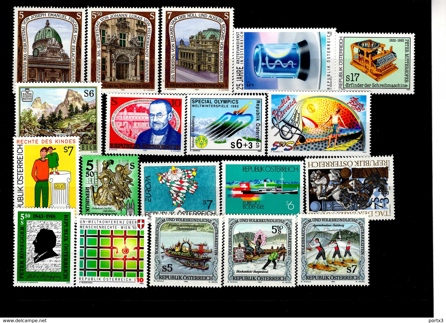 Österreich Jahr 1993 Komplett / Year 1993 Complete   MNH Postfrisch ** Neuf. - Ganze Jahrgänge