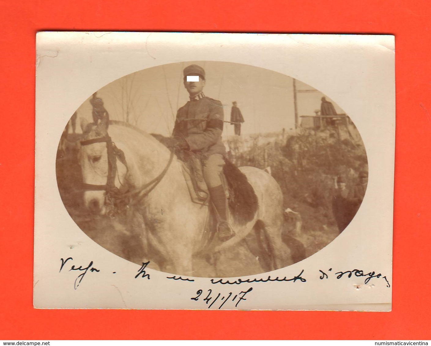 Mitraglieri Ufficiale A Cavallo 1917 - Guerra, Militari