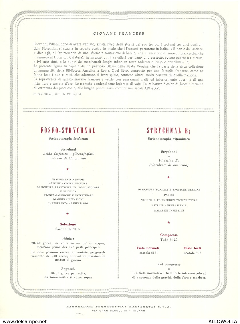 1895"-GIOVANE FRANCESE-MCCC-STAMPA PROPAGANDA LAB. FARM. MAESTRETTI " STAMPA ORIG. - Altri & Non Classificati