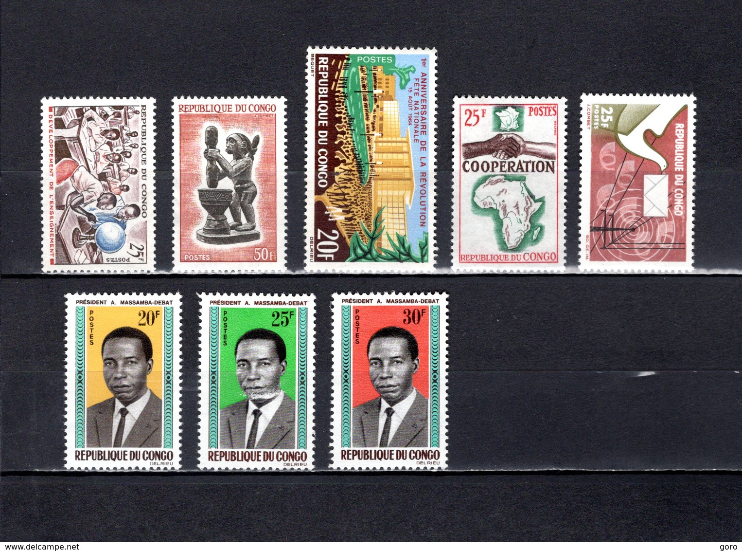 Congo  1964-66  .   Y&T  Nº    167-168-169-170-171-172/174    *   Sin  Goma - Nuevas/fijasellos