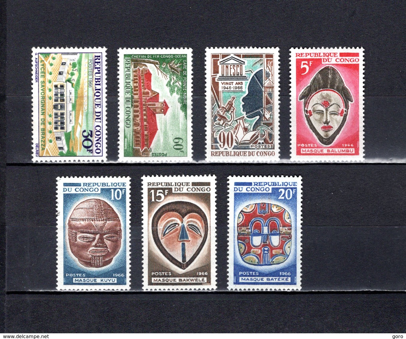 Congo  1966-67  .   Y&T  Nº    196-197-198-199/202    *   Sin  Goma - Mint/hinged