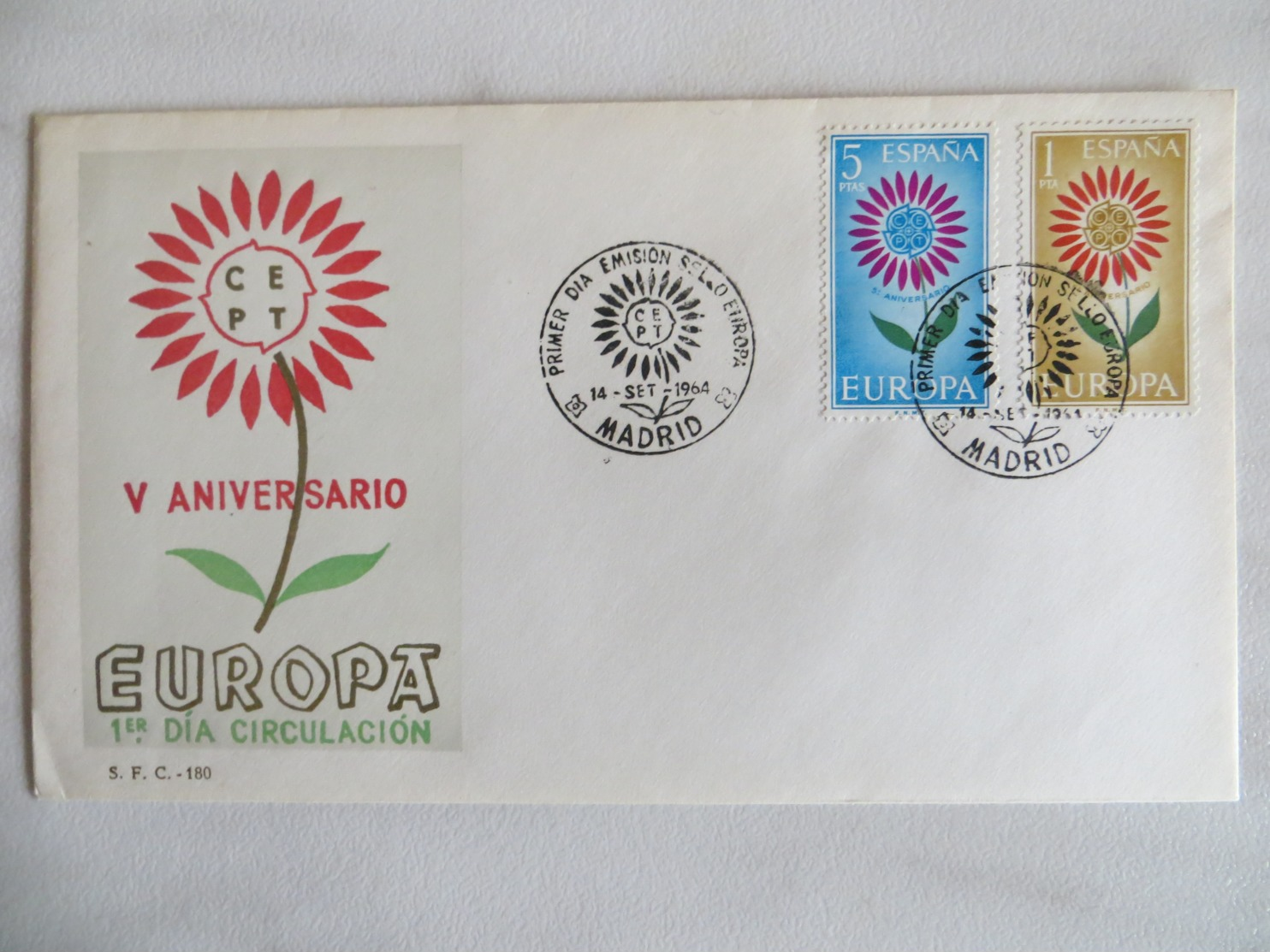 64/07) Spanien 1964, Ersttagsbrief, FDC, Ersttagsstempel - 1964