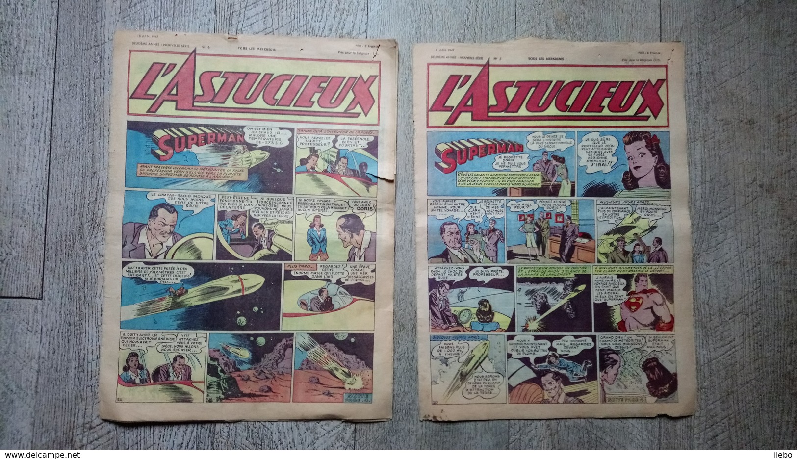 Lot 2 Magazines L'astucieux N° 5 Et 6 Juin 1947 Superman Bande Dessinée Rare - Autre Magazines
