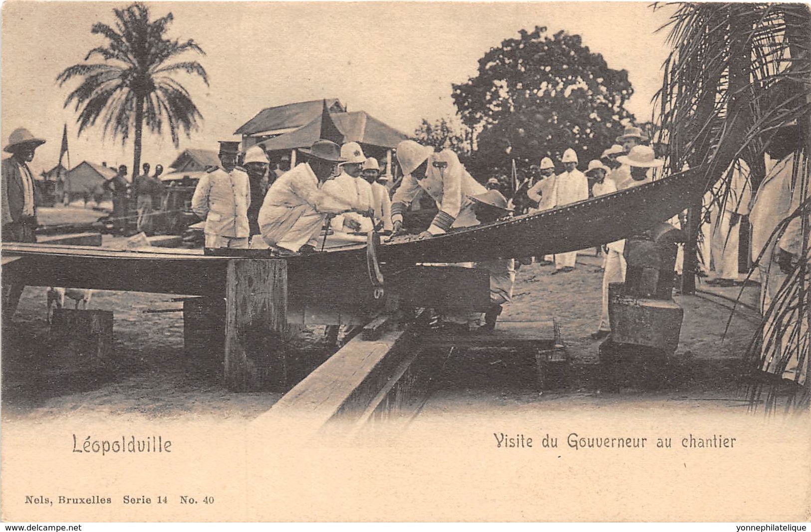 Congo -  Leopoldville / 23 - Visite Du Gouverneur Au Chantier - Cliché Nels - Kinshasa - Leopoldville (Leopoldstadt)