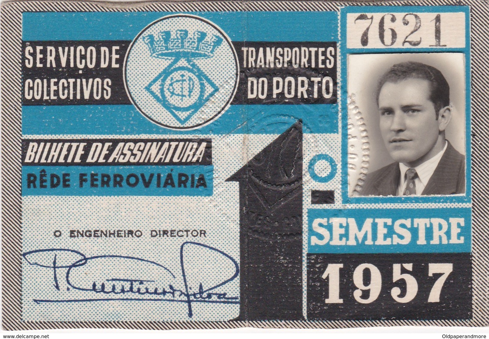 1957 Passe STCP Serviço De Transportes Colectivos Do PORTO Rede Tracção Electrica. Pass Ticket TRAM Portugal 1957 - Europe