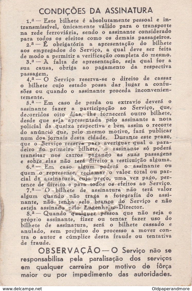 1957 Passe STCP Serviço De Transportes Colectivos Do PORTO Rede Tracção Electrica. Pass Ticket TRAM Portugal 1957 - Europe