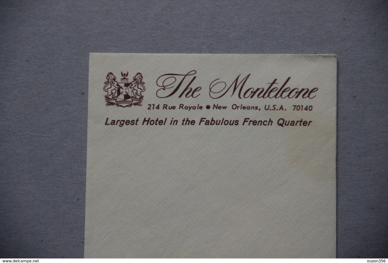 Enveloppe Vierge, Hôtel The Monteleone, New Orleans (Louisiane, Etats-Unis, USA) - USA