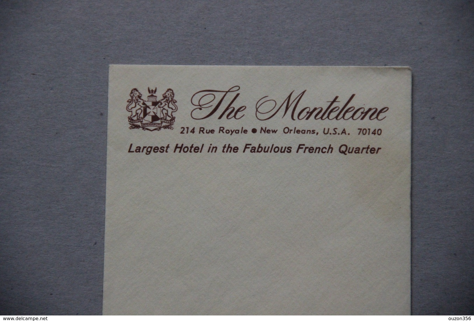 Enveloppe Vierge, Hôtel The Monteleone, New Orleans (Louisiane, Etats-Unis, USA) - Verenigde Staten