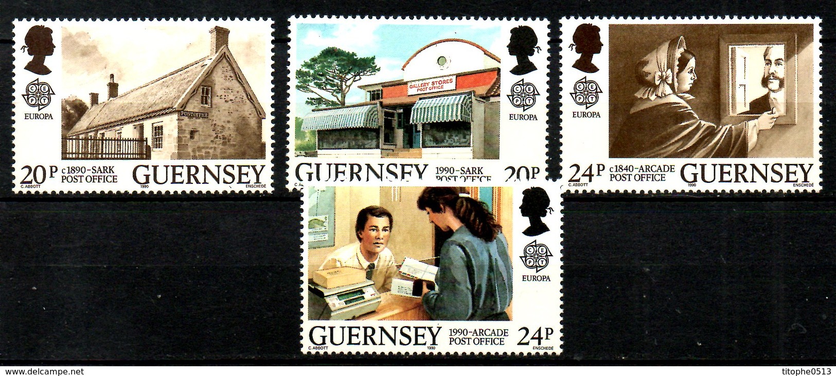 GUERNESEY. N°485-8 De 1990. Bâtiments Postaux. - 1990