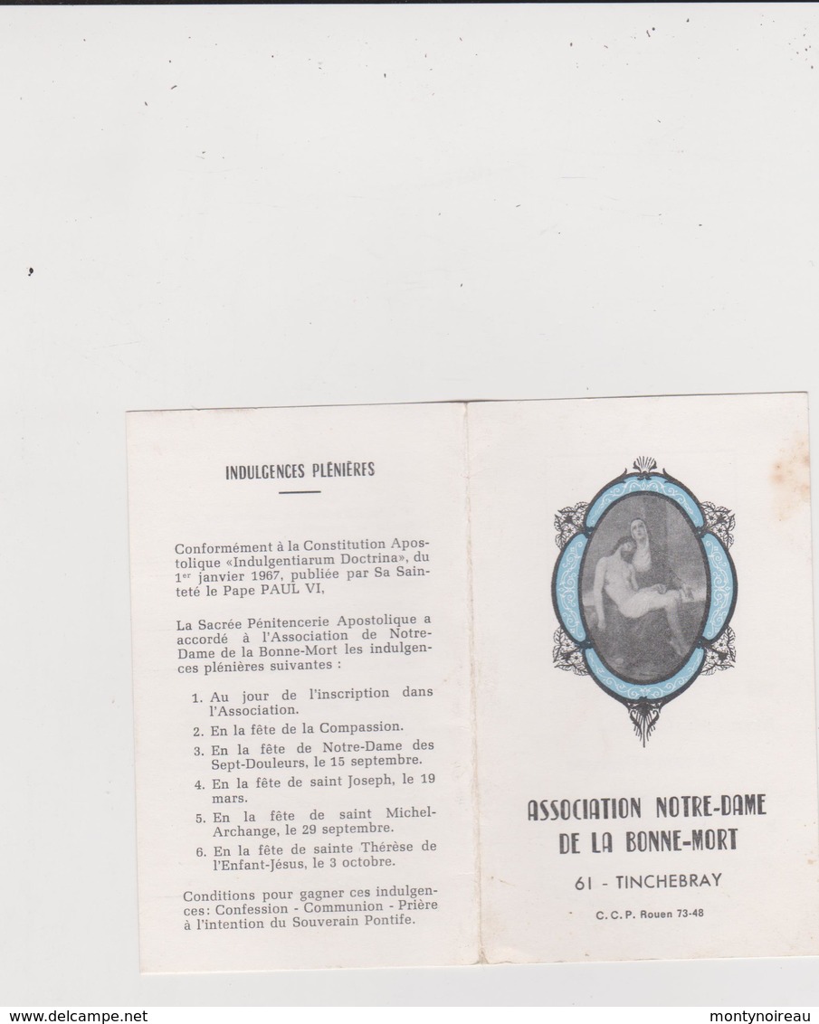 Vieux Papier : Orne  TINCHEBRAY : Association Notre Dame De La  Bonne  -mort - Tickets D'entrée