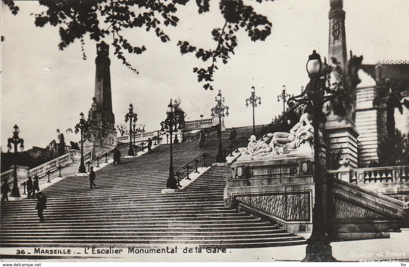 Bouches-du-rhone : MARSEILLE : L'escalier Monumental De La Gare ( Cpsm - Photo Vérit. ) - Stazione, Belle De Mai, Plombières