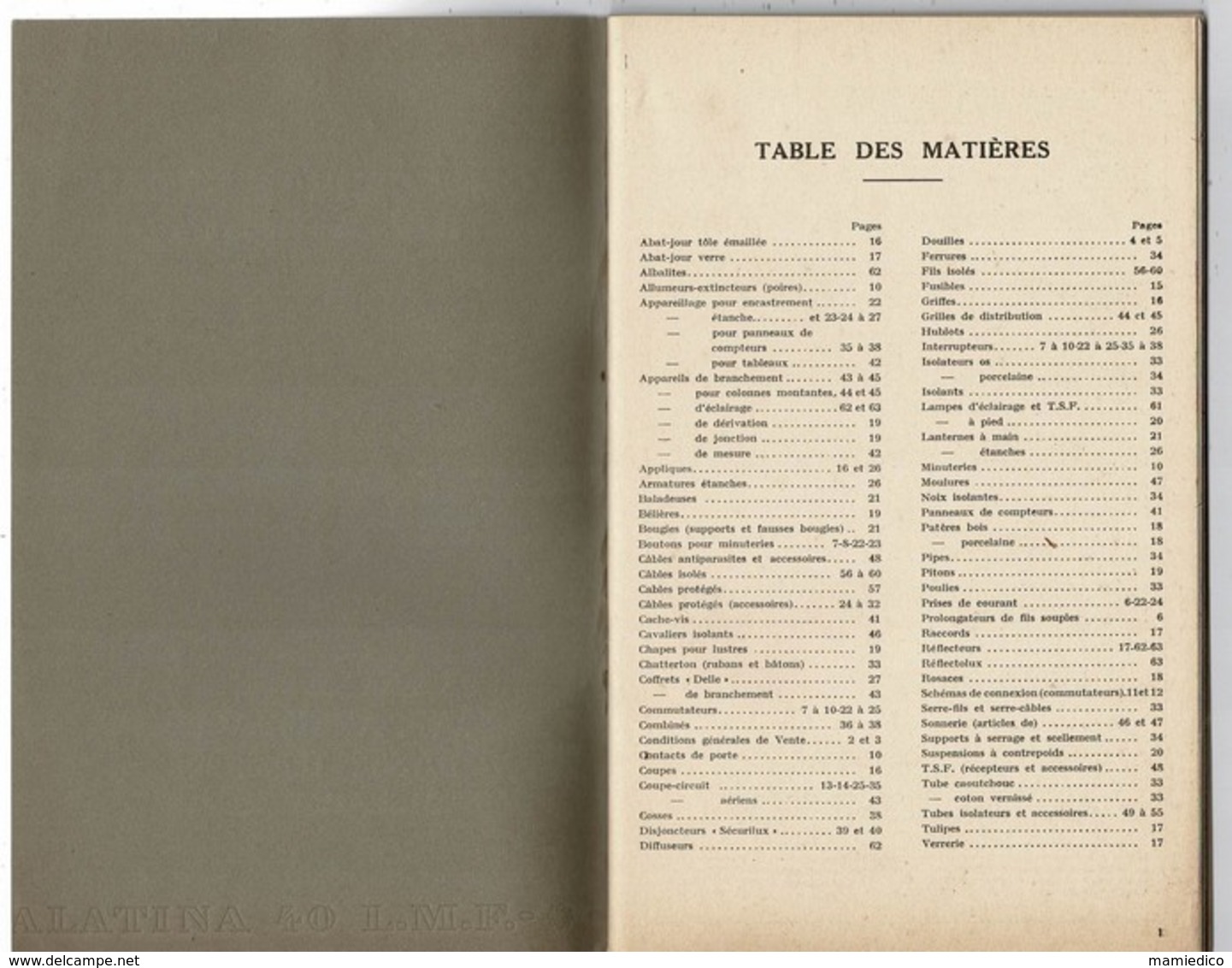 1935 Catalogue A De La COMPAGNIE GENERALE D'ELECTRICITE( Appareillage à Basse Tension). 64 Pages 13,5/21,5 Cm. TBE - Electricité & Gaz