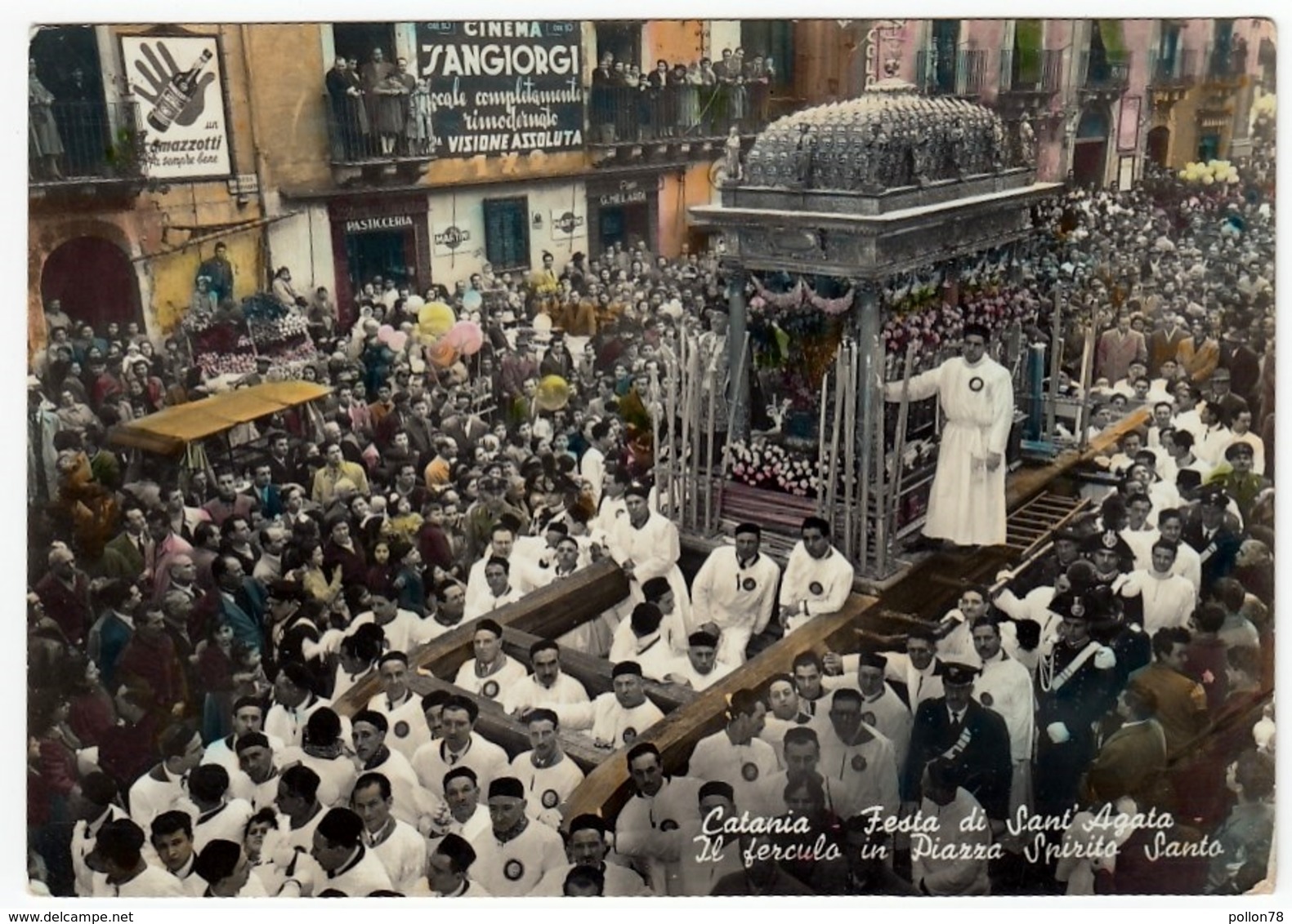 CATANIA - FESTA DI SANT'AGATA - IL FERCULO IN PIAZZA SPIRITO SANTO - 1954 - Vedi Retro - Catania