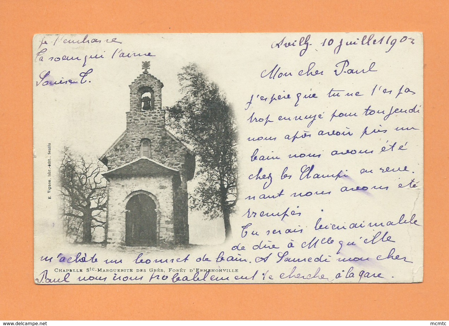 CPA  Abîmée - Chapelle Ste Marguerite Des Grès ,  Forêt D' Ermenonville - Ermenonville