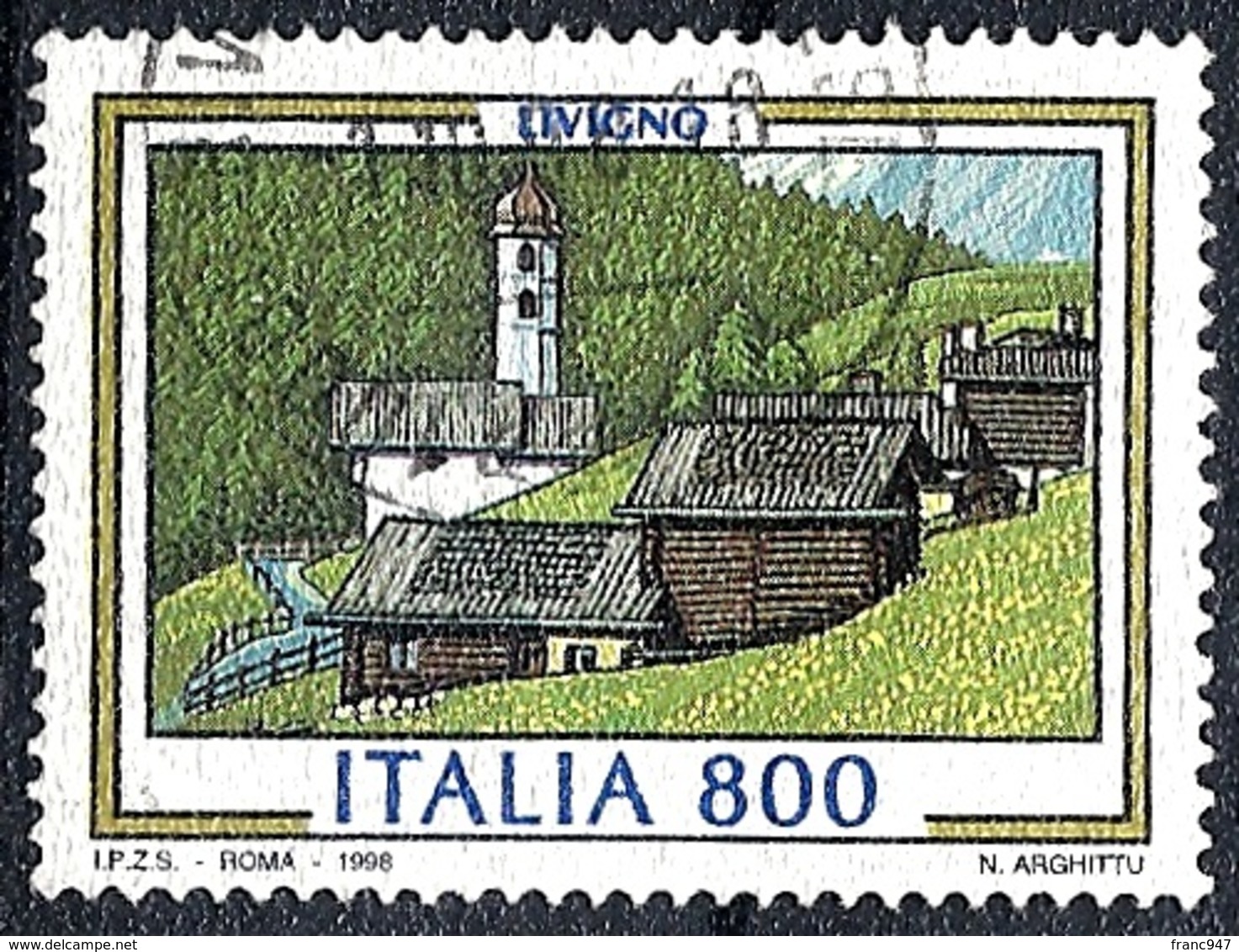 Italia, 1998 Livigno, 800L # Sassone 2341 - Michel 2561 - Scott 2205  USATO - 1991-00: Oblitérés