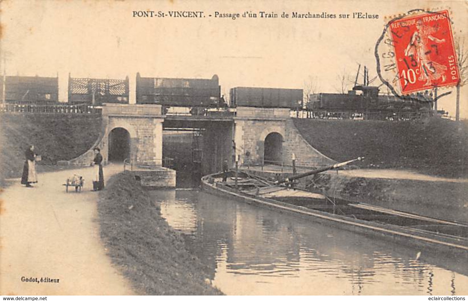 Pont Saint Vincent       54       Passage D'un Train De Marchandises Sur L’écluse            (voir Scan) - Other & Unclassified