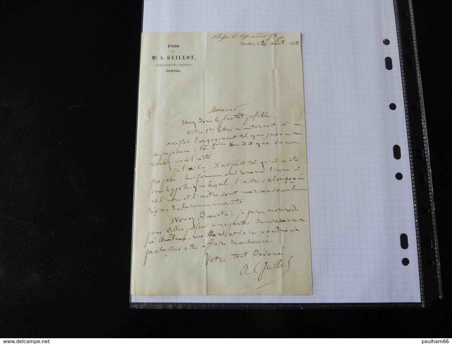 LETTRE DE CHAMBON POUR ISSOUDUN  -  1853  -  TAXE  25  - - 1849-1876: Période Classique