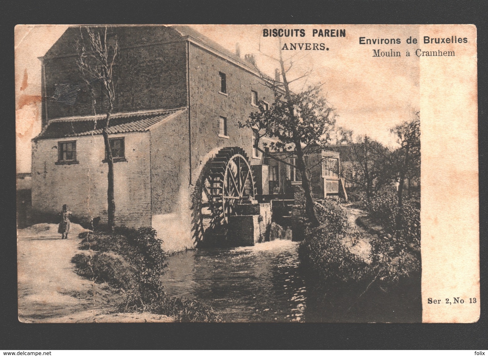 Kraainem - Environs De Bruxelles - Moulin à Crainhem - Molen / Mill - Reclame / Pub Biscuits Parein Anvers - Watermolen - Kraainem