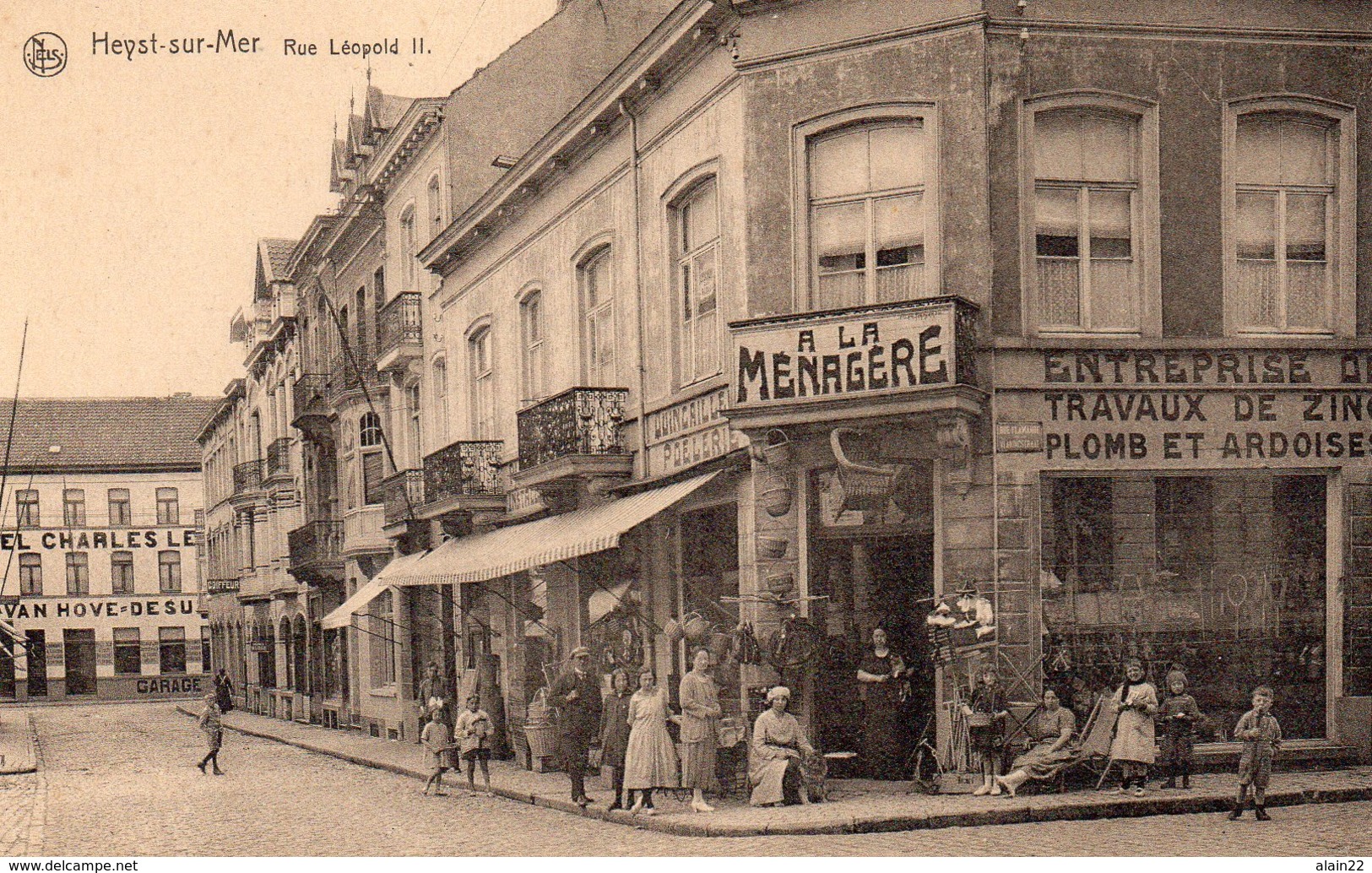 1.Heyst-sur-Mer.-- Rue Léopold II.(devanture "A La Ménagère Animée) - Heist