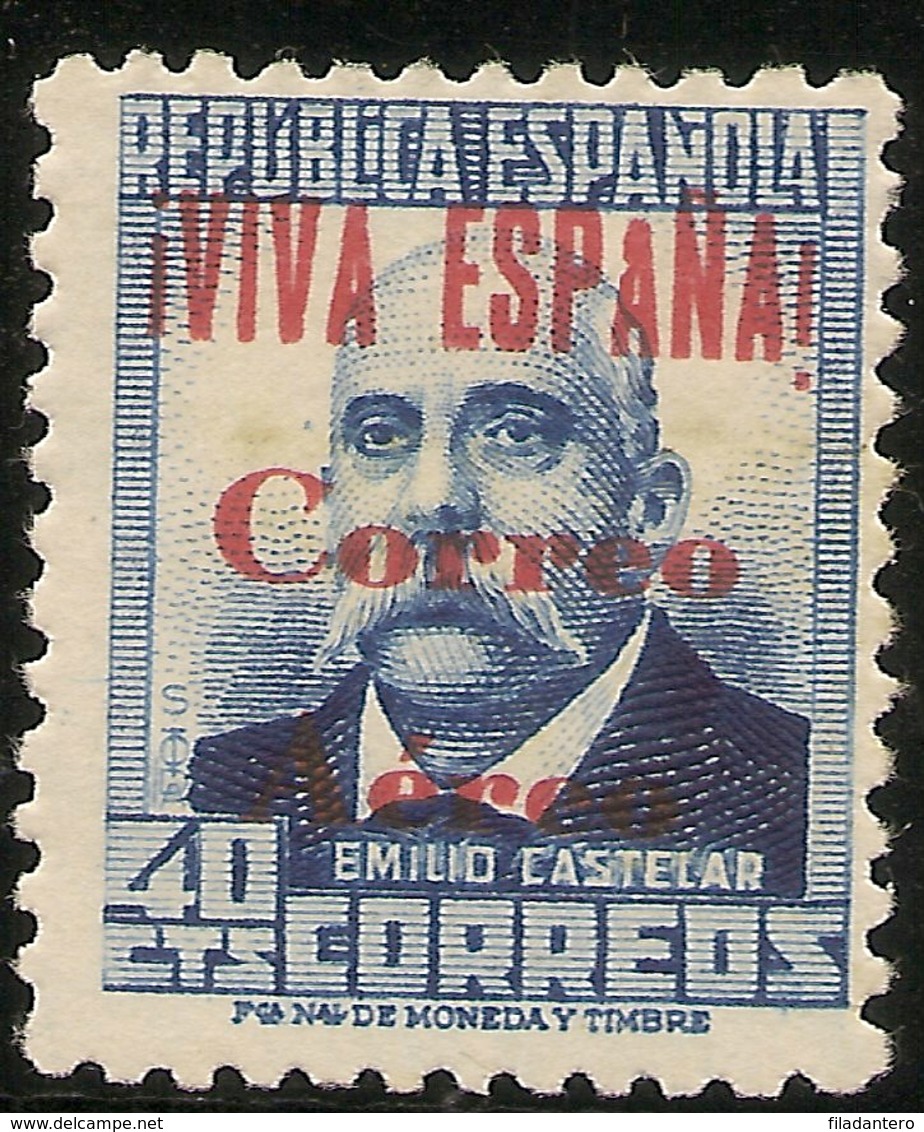 ESPAÑA Locales Edifil 68* Mh  40 Céntimos Azul Sobrecargado  1937  NL152 - Emisiones Nacionalistas