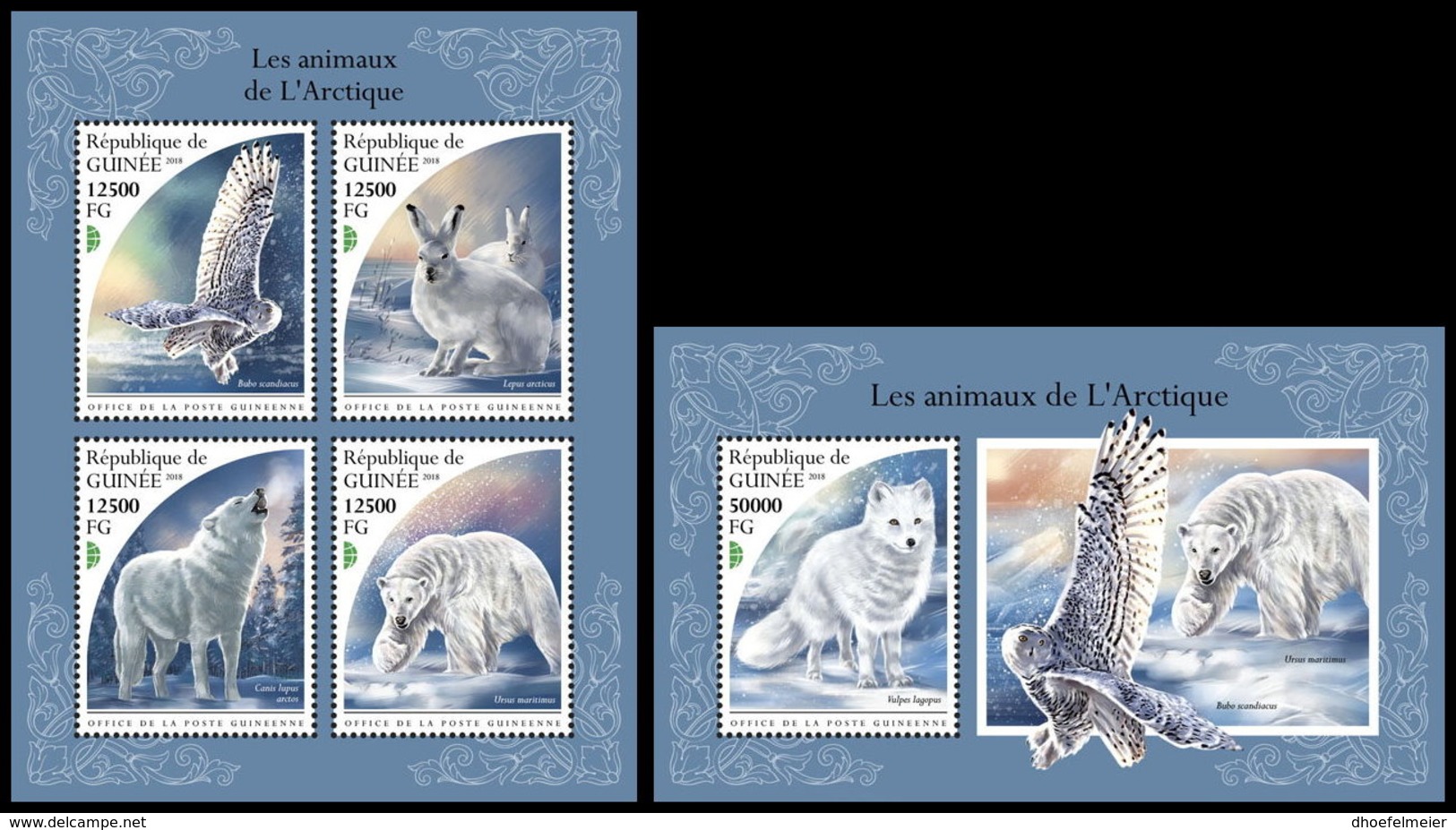 GUINEA REP. 2018 **MNH Arctic Animals Arktische Tiere Animaux De Arctique M/S+S/S - OFFICIAL ISSUE - DH1847 - Arctic Tierwelt