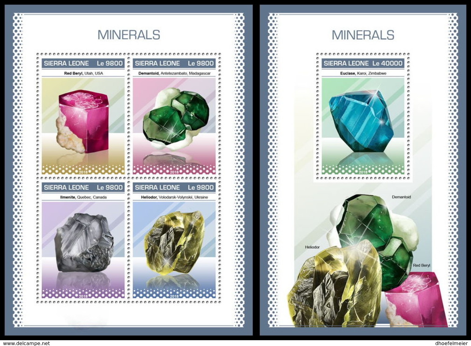 SIERRA LEONE 2018 **MNH Minerals Mineralien Mineraux M/S+S/S - OFFICIAL ISSUE - DH1847 - Minéraux