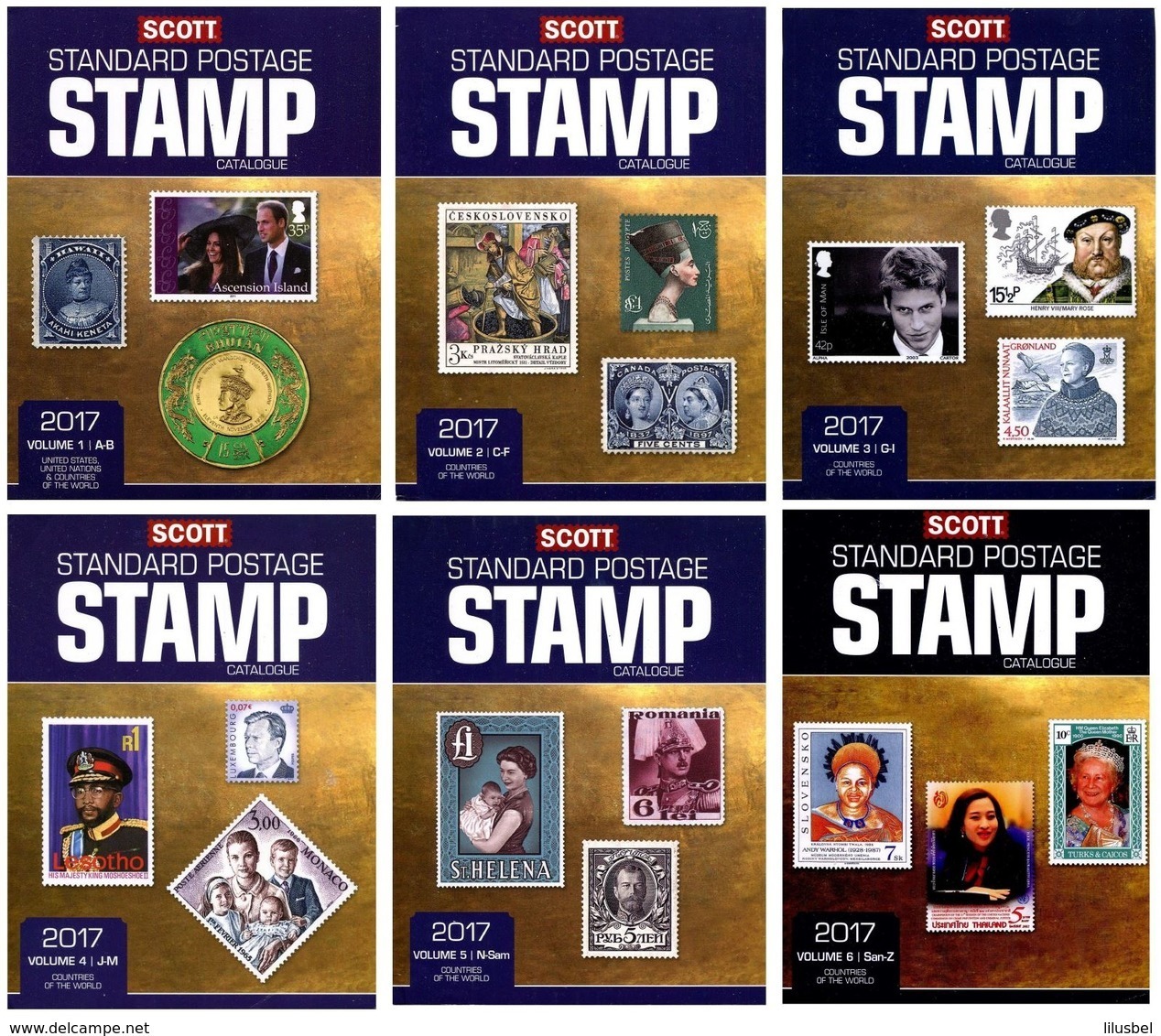 2017 - PDF - SCOTT STANDARD POSTAGE STAMP CATALOGUE CATALOG - Catalogo Francobolli (A-Z) 6 VOL. - Altri & Non Classificati