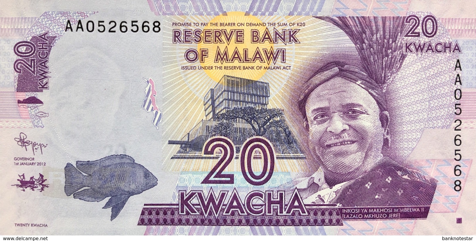 Malawi 20 Kwacha, P-57a (1.1.2012) - UNC - Malawi