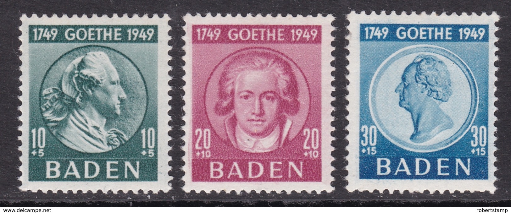 BADEN 1949 - Serie Completa Nueva Con Fijasellos Yvert Nº 48/50 Michel Nº 47/49 - MH- - Otros & Sin Clasificación