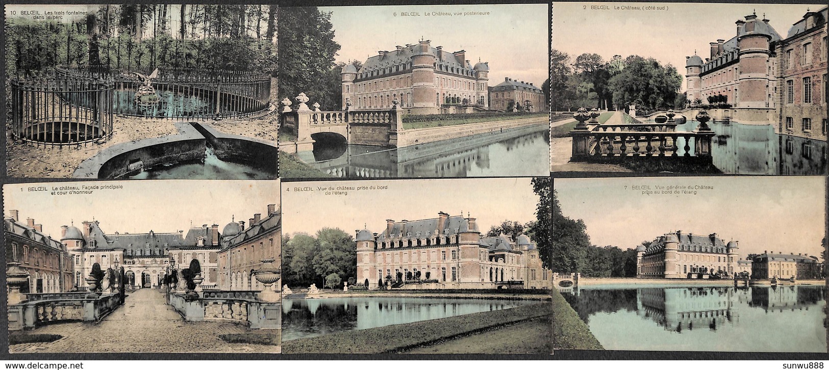 Beloeil - Lot 6 Cartes Château Edit. Colorisée Georges Dath, Tabacs Cigares (peu Vue) - Beloeil