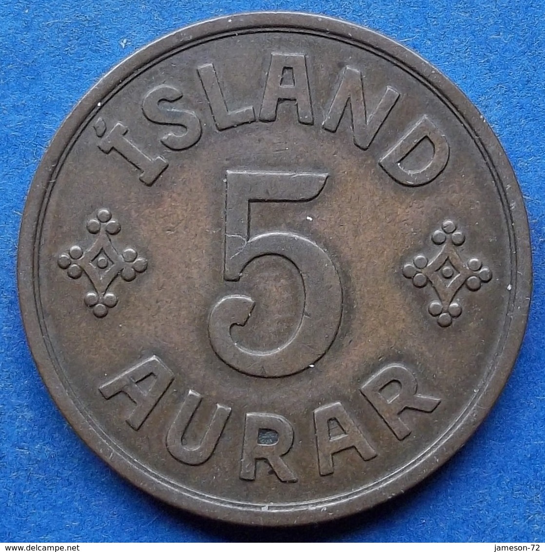 ICELAND - 5 Aurar 1940 KM# 7.2 Christian X (1912-1947) - Edelweiss Coins - Islande